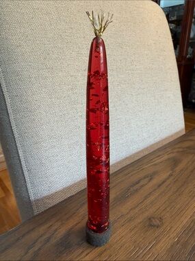 Red Acrylic Lucite Vintage Taper Candlestick 6”